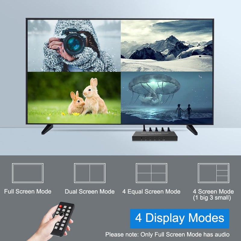 HDSUNWSTD 1080P HDMI 4x1 Quad Multi-viewer Segmentation Converter Screen Splitter Compliant with HDMI 1.3a - Image 4